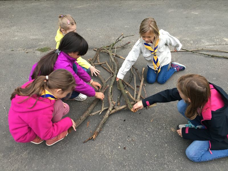 Entdeckerkinder beim Holz sammeln